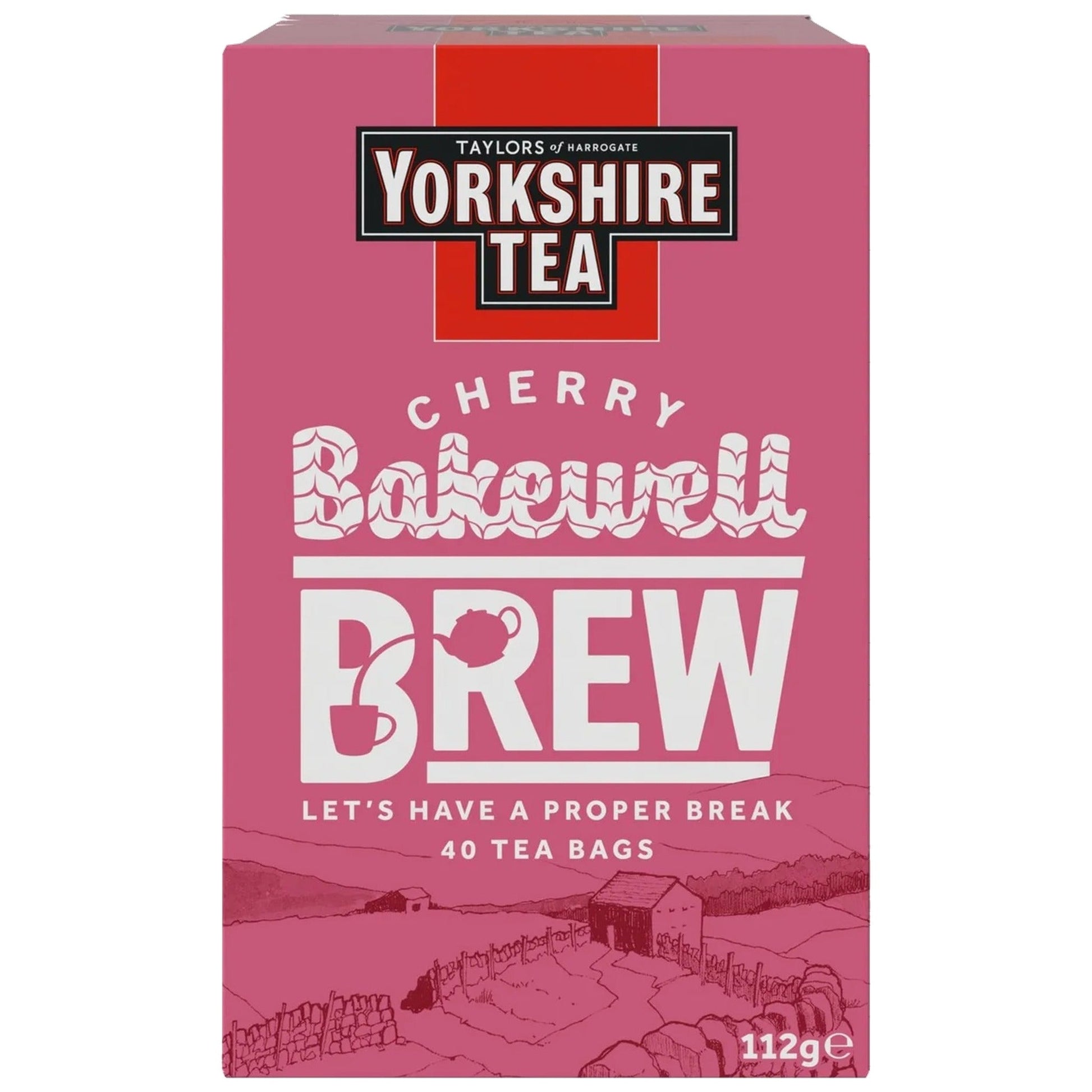 Yorkshire Tea Cherry Bakewell Brew 40 Bags 112g - Blighty's British Store