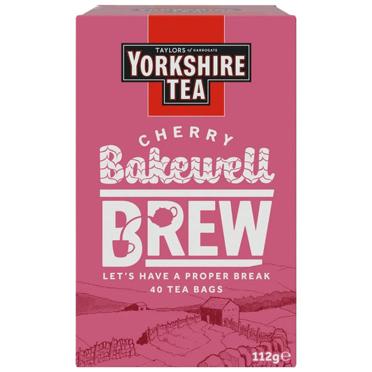 Yorkshire Tea Cherry Bakewell Brew 40 Bags 112g - Blighty's British Store