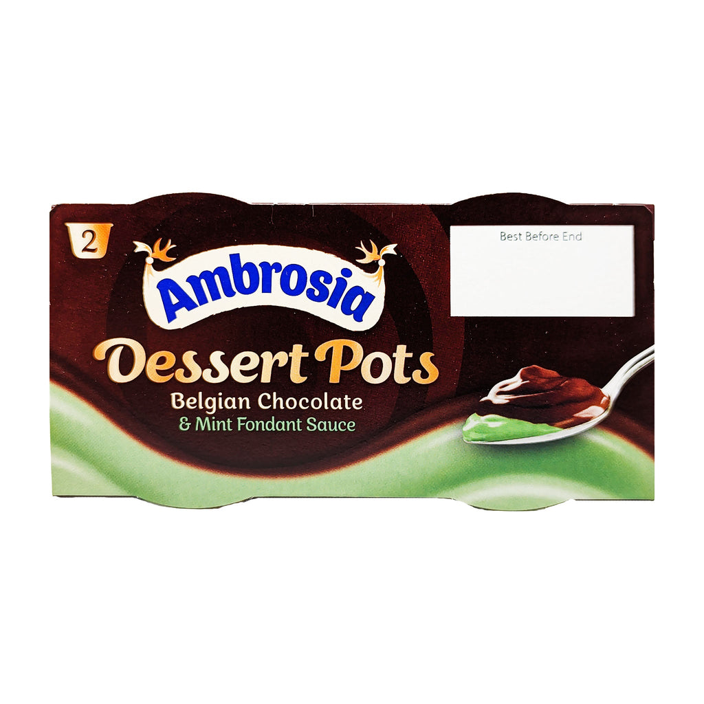 Ambrosia Dessert Pots Belgian Chocolate & Mint Fondant Sauce (2 x 110g) - Blighty's British Store