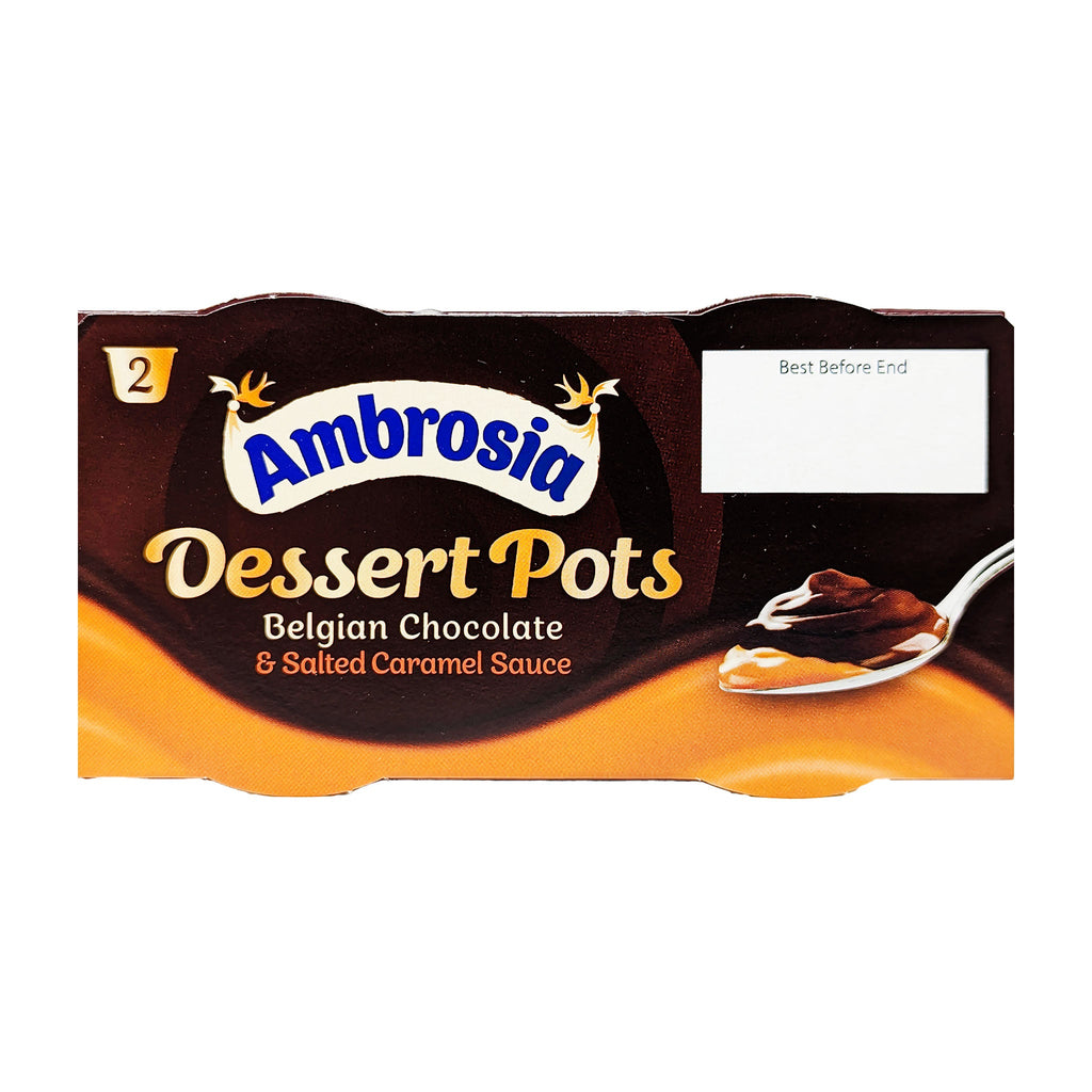 Ambrosia Dessert Pots Belgian Chocolate & Salted Caramel Sauce (2 x 110g) - Blighty's British Store