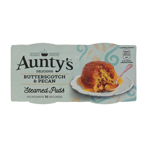 Aunty's Butterscotch & Pecan Steamed Puddings (2 x 95g) - Blighty's British Store