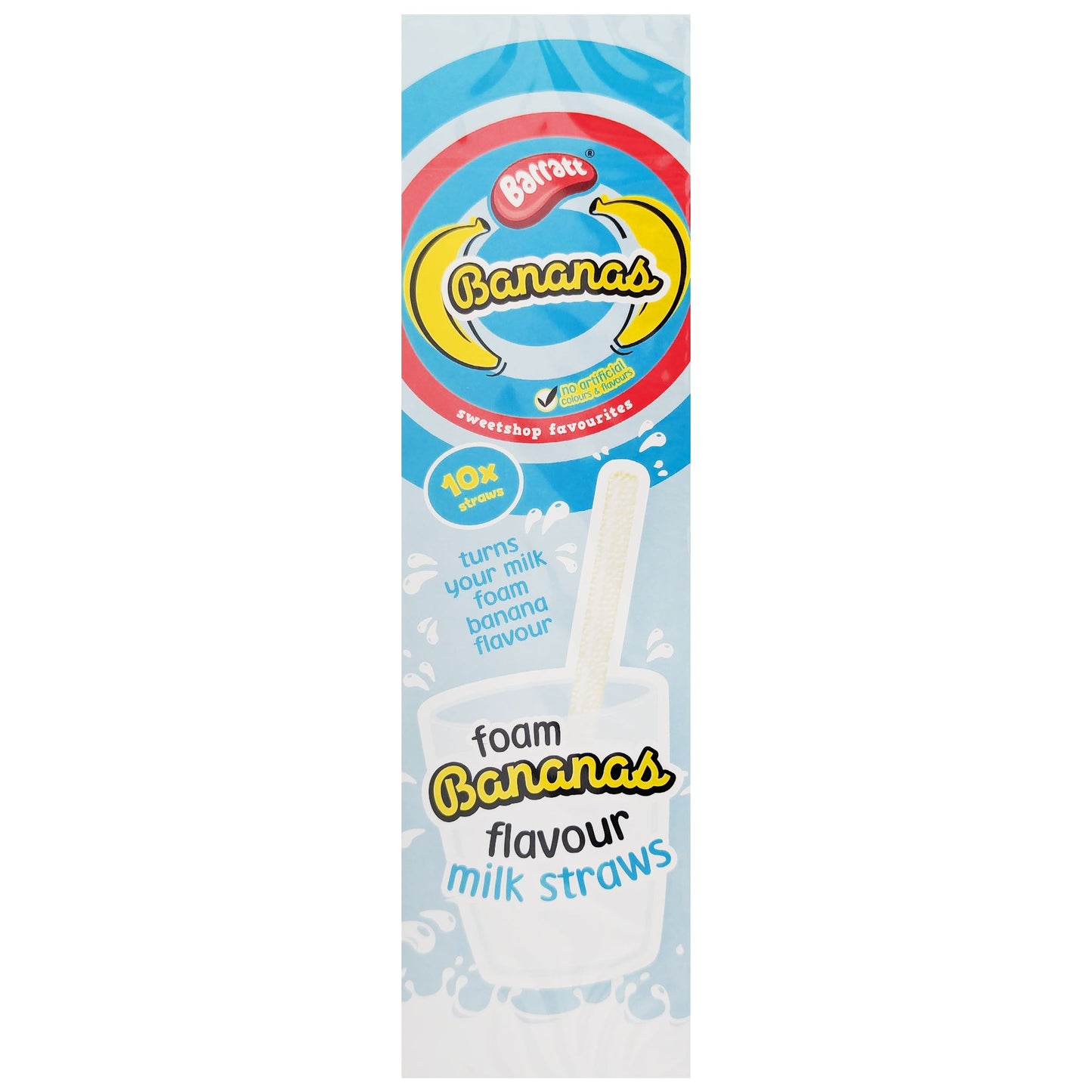 Barratt Bananas Milk Straws 10 Pack 60g - Blighty's British Store