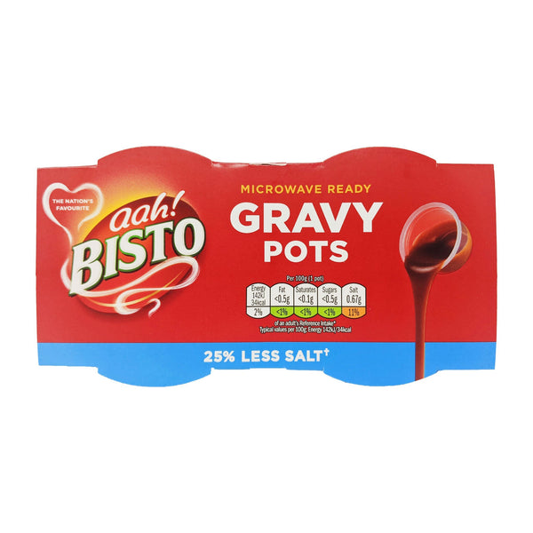 Bisto Reduced Salt Microwave Ready Gravy Pots (2 x 100g) - Blighty's British Store