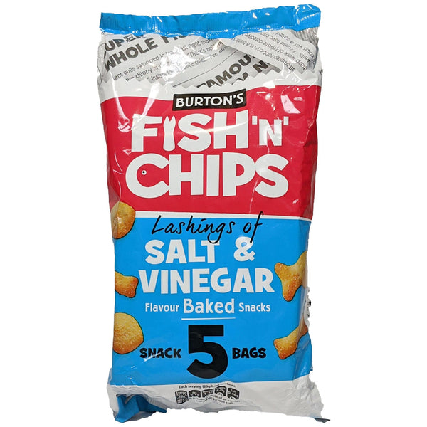 Burton's Fish 'n' Chips Salt & Vinegar 5 Pack (5 x 25g) - Blighty's British Store
