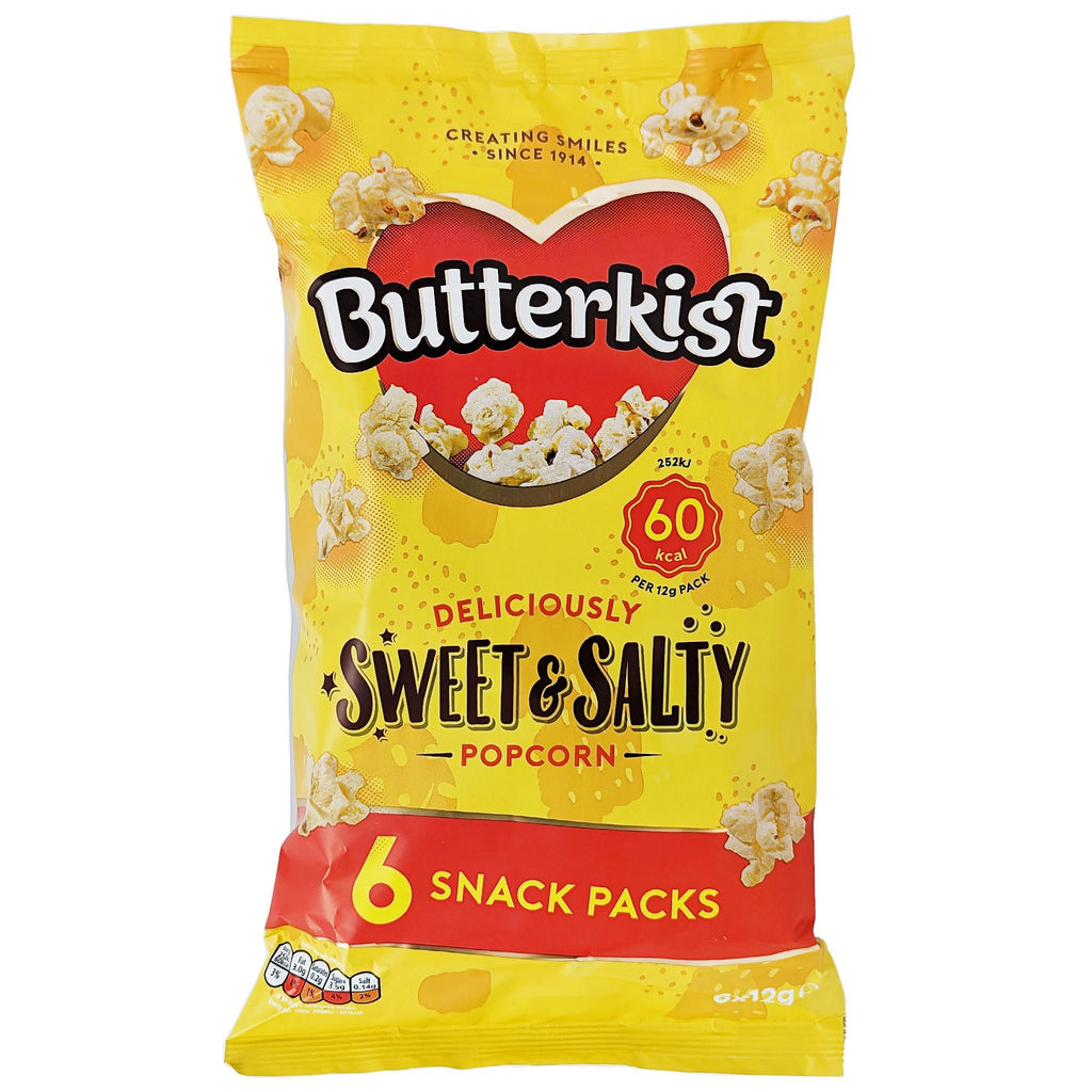 Butterkist Sweet & Salty Popcorn 6 Pack (6 x 12g) - Blighty's British Store