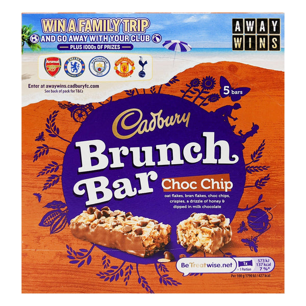 Cadbury Brunch Bar Choc Chip 5 Pack 160g - Blighty's British Store