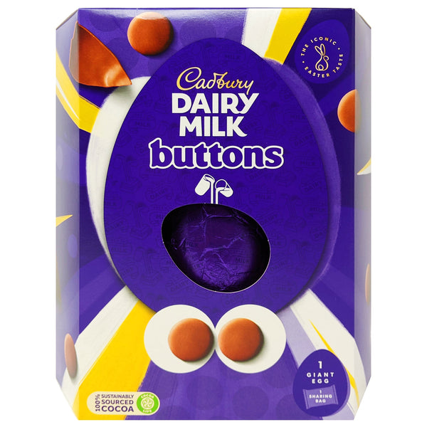 Cadbury Dairy Milk Buttons Giant Egg 419g - Blighty's British Store