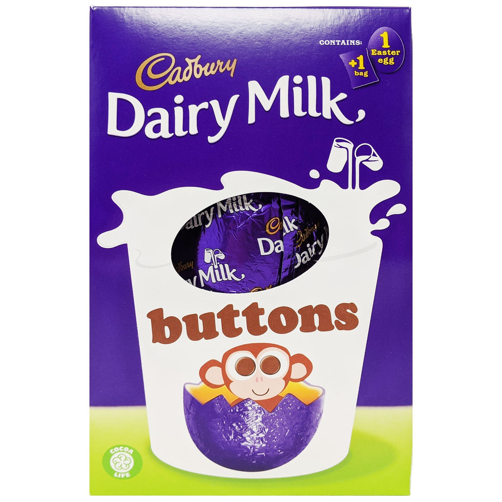 Cadbury Dairy Milk Buttons Medium Easter Egg 128g - Blighty's British Store