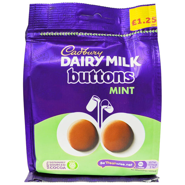 Cadbury Dairy Milk Mint Buttons 95g - Blighty's British Store