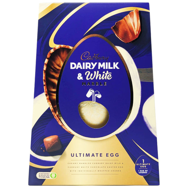 Cadbury Dairy Milk & White Marble Ultimate Egg 372g - Blighty's British Store
