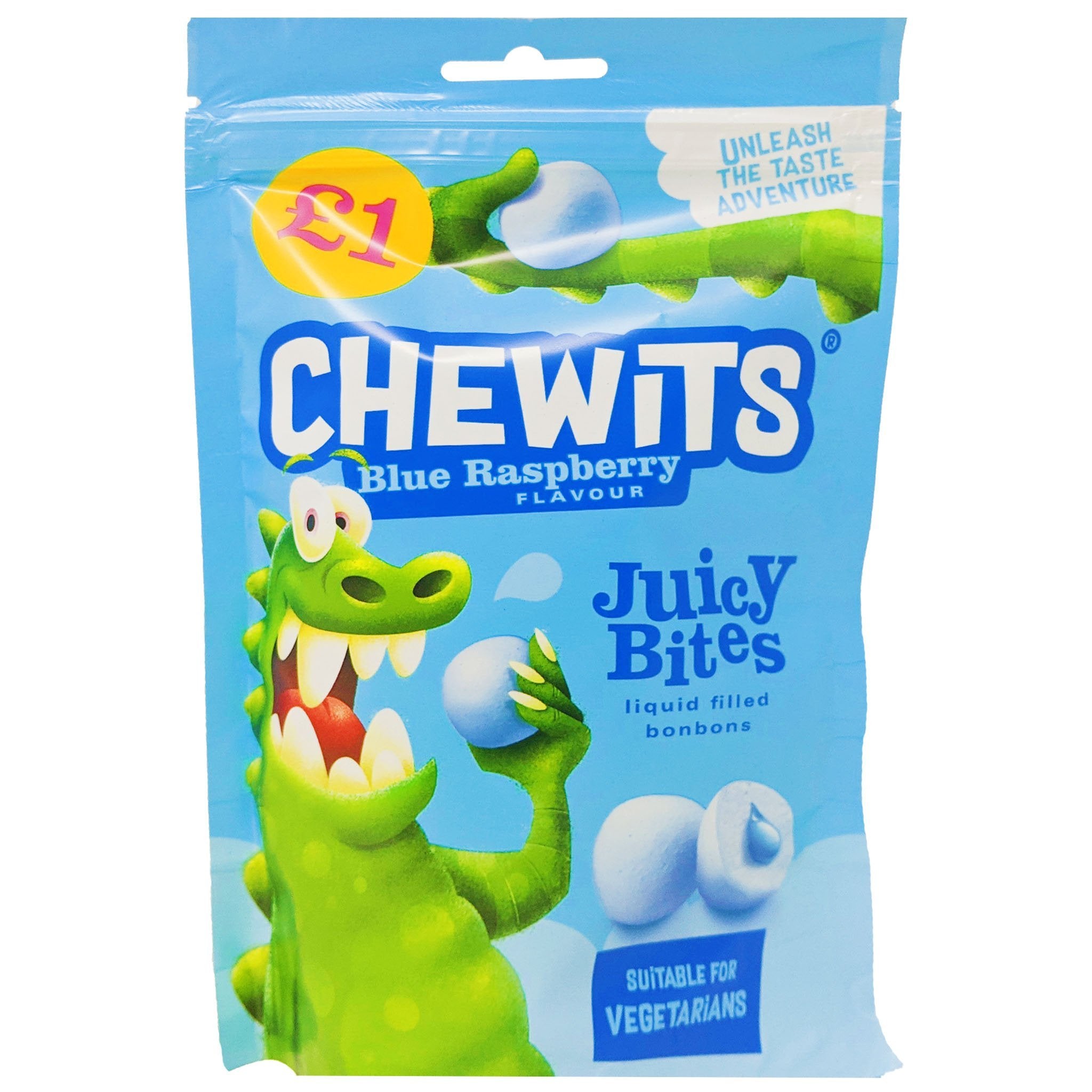 Chewits Blue Raspberry Juicy Bites 115g – Blighty's British Store