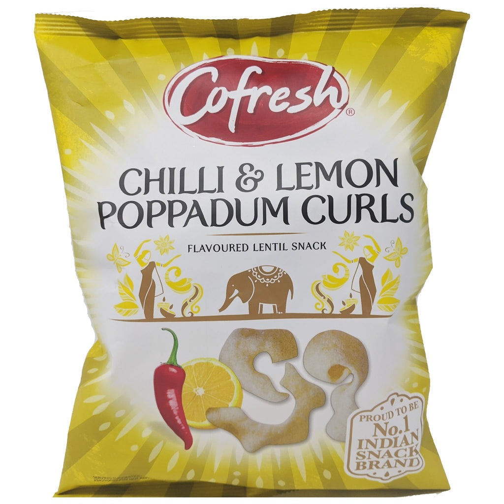 Cofresh Chili & Lemon Poppadum Curls 80g - Blighty's British Store