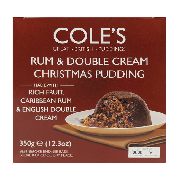 Cole's Rum & Double Cream Christmas Pudding 350g - Blighty's British Store