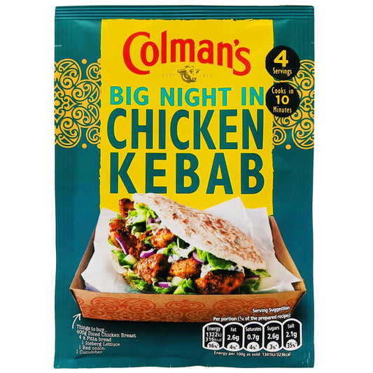 Colman's Big Night In Chicken Kebab 38g - Blighty's British Store