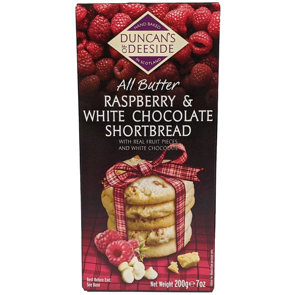 Duncan's of Deeside All Butter Raspberry & White Chocolate Shortbread 200g - Blighty's British Store
