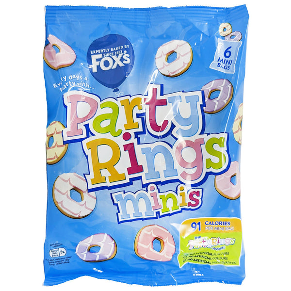 Fox's Party Rings Minis 6 Pack 126g - Blighty's British Store