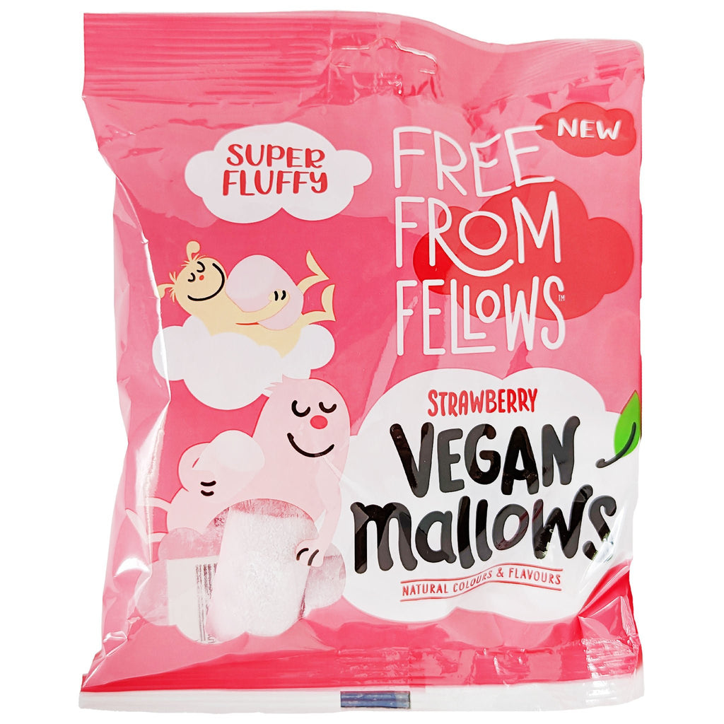 Free From Fellows Vegan Strawberrry Mallows 105g - Blighty's British Store