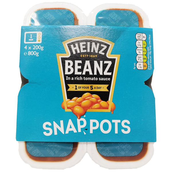 Heinz Beanz Snap Pots 800g (4 x 200g) - Blighty's British Store