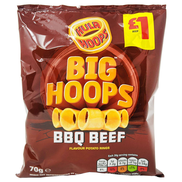 Hula Hoops Big Hoops BBQ Beef 70g - Blighty's British Store