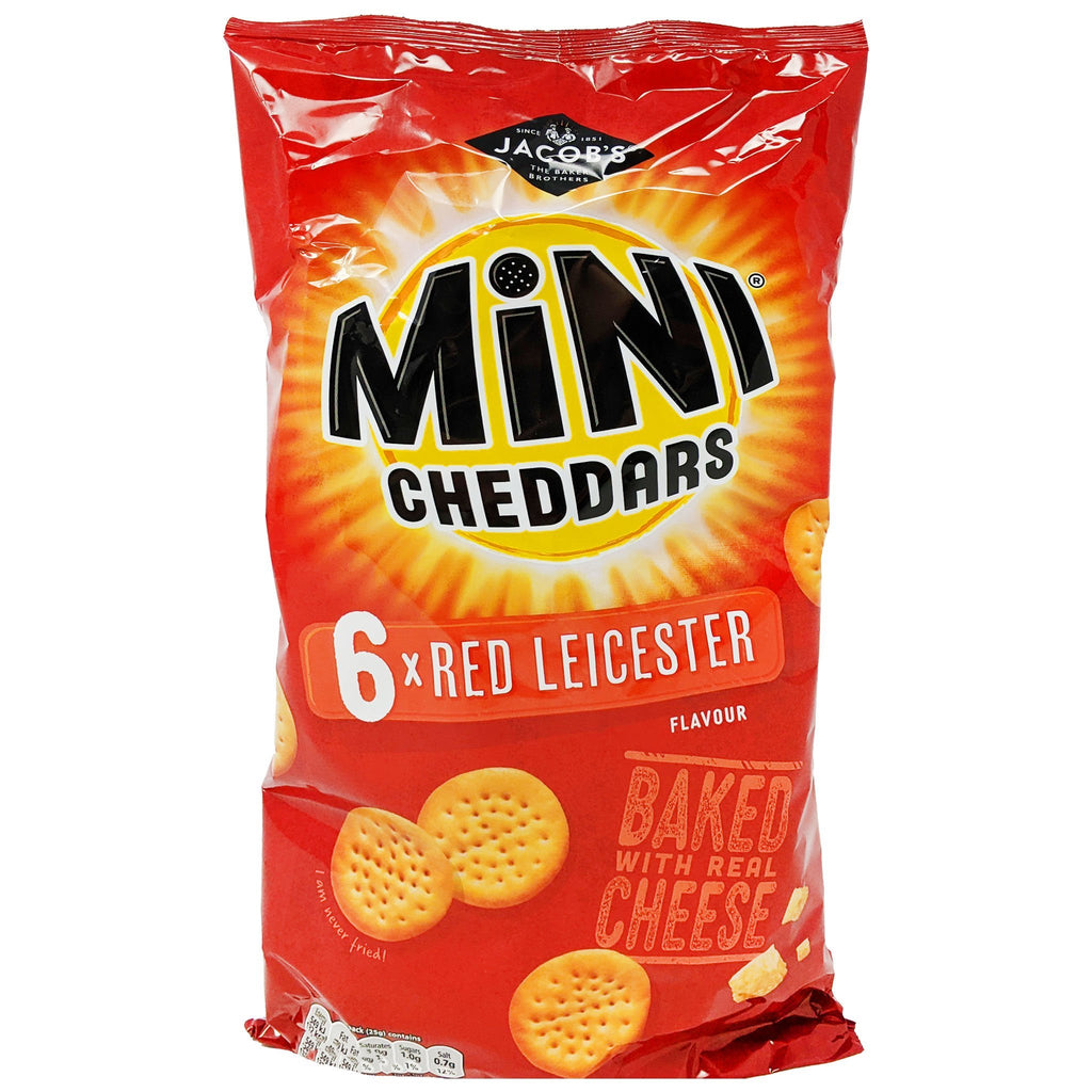 Jacob's Mini Cheddars Red Leicester 6 Pack (6 x 25g) - Blighty's British Store