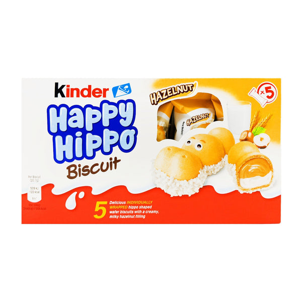 Kinder Happy Hippo Hazelnut Biscuit 5 Pack (5 x 20.7g) - Blighty's British Store