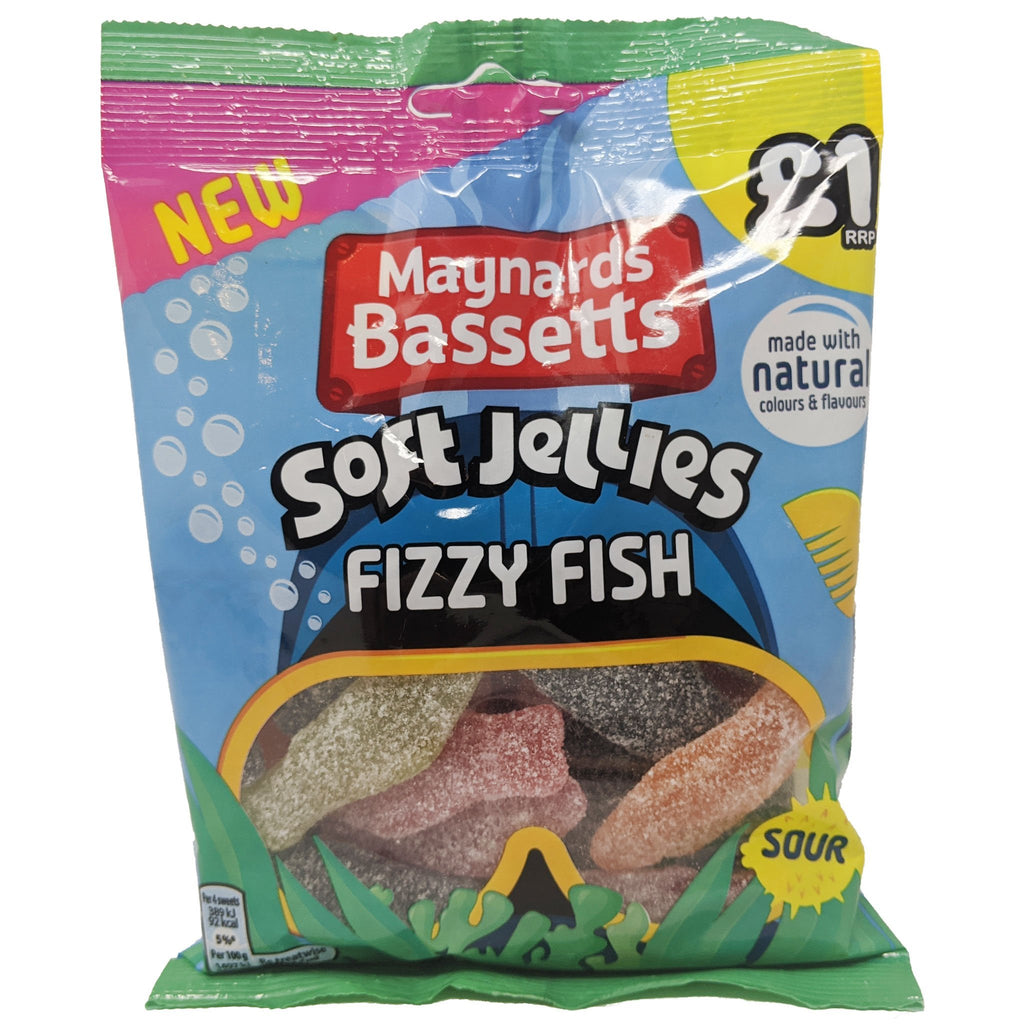Maynards Bassetts Soft Jellies Fizzy Fish 160g - Blighty's British Store