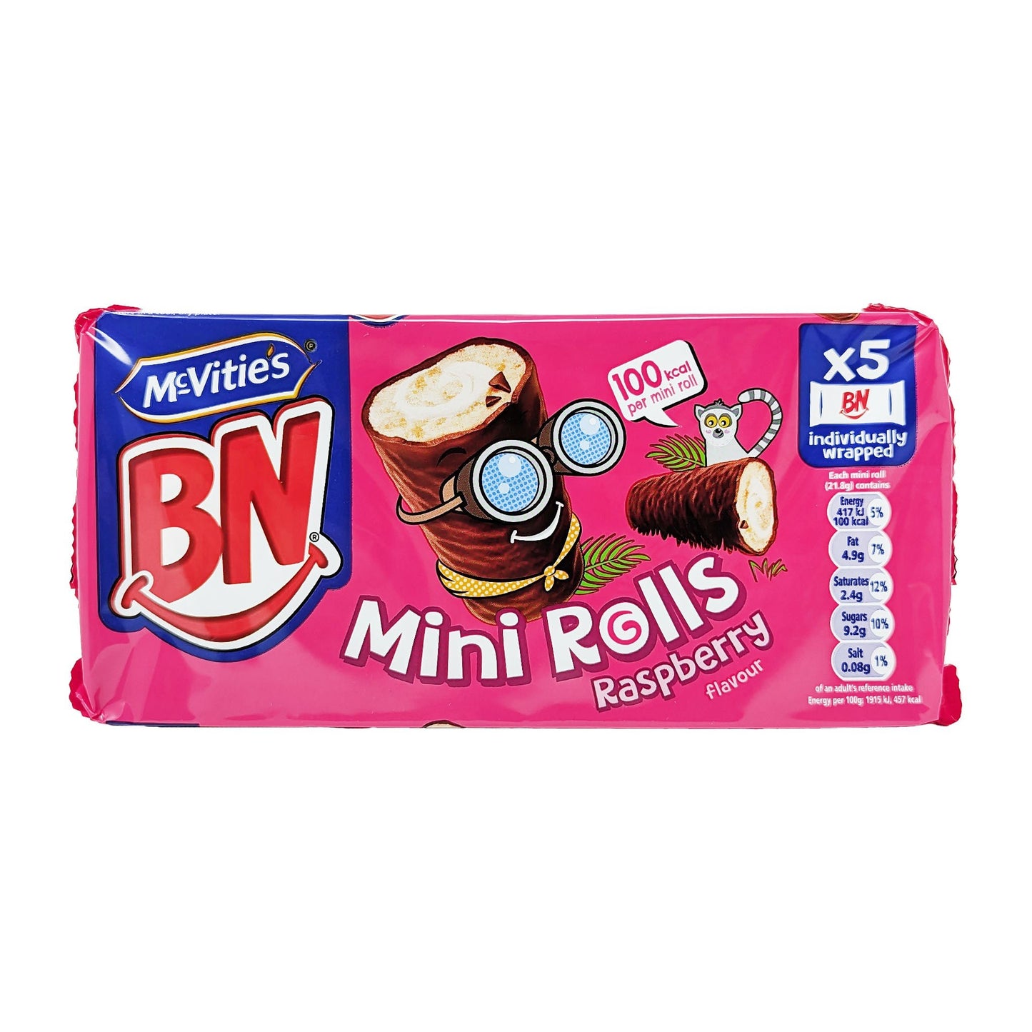 McVitie's BN Mini Rolls Raspberry 5 Pack (5 x 21.8g) - Blighty's British Store