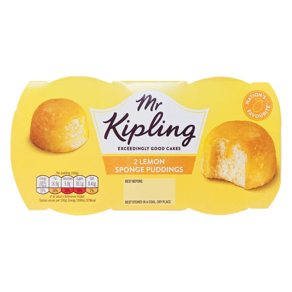 Mr. Kipling 2 Lemon Sponge Puddings (2 x 95g) - Blighty's British Store