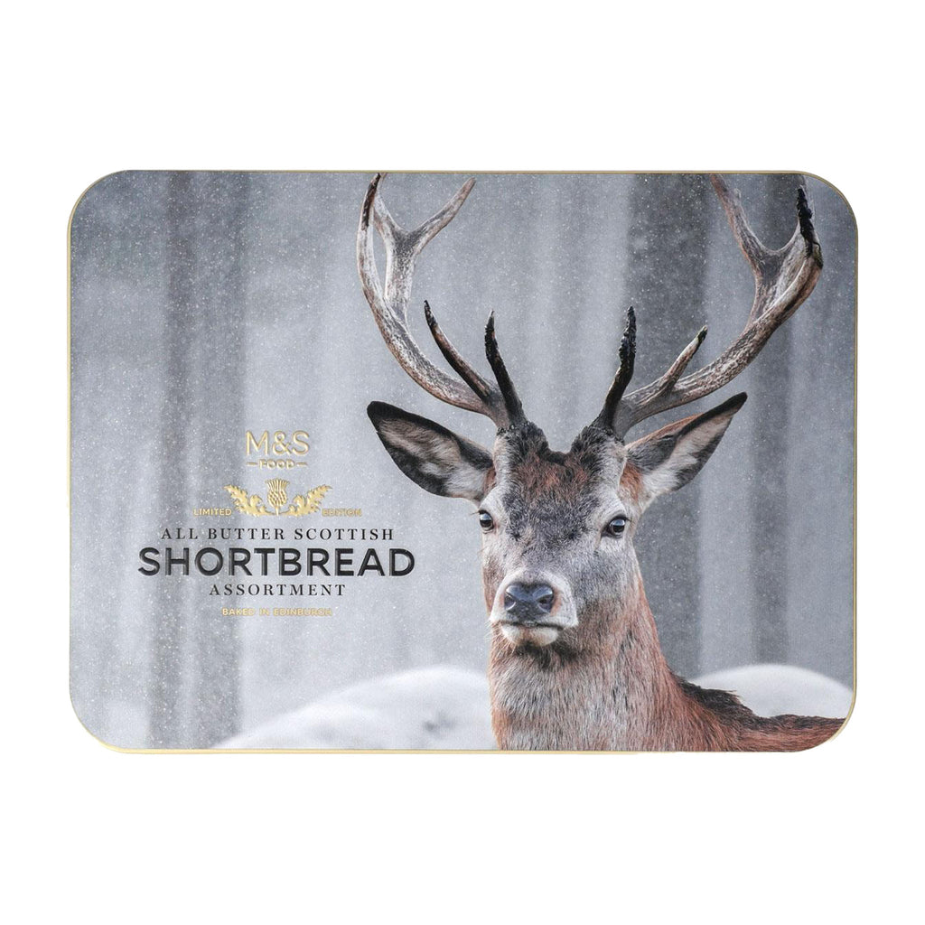 M&S All Butter Scottish Shortbread Assortment Stag Tin 650g - Blighty's British Store