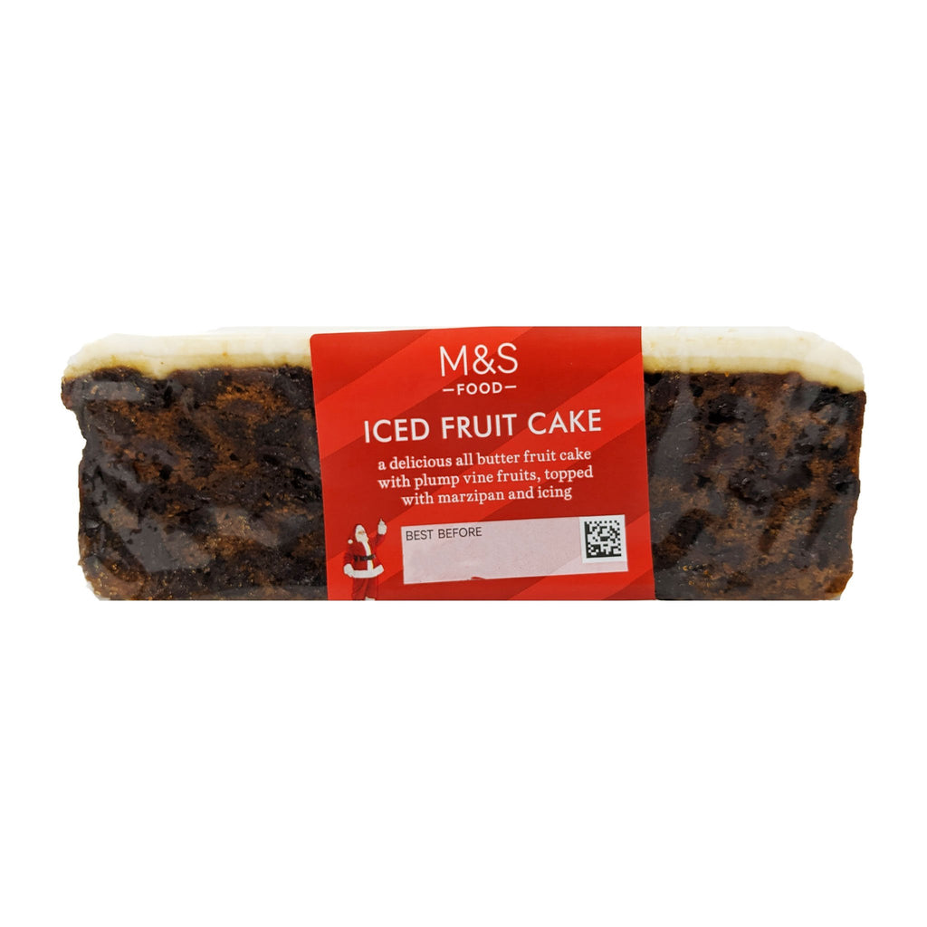 M&S Iced Fruit Cake Slab 400g - Blighty's British Store