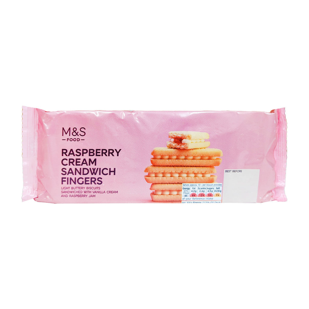 M&S Raspberry Cream Sandwich Fingers 150g - Blighty's British Store
