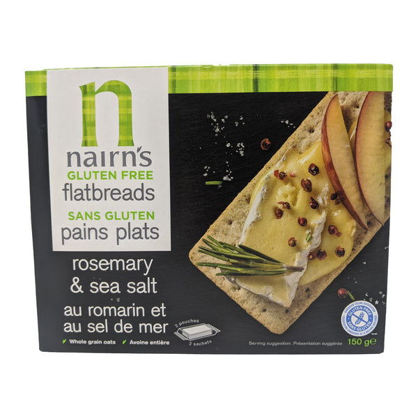 Nairn's Gluten Free Rosemary & Sea Salt Flatbreads 150g - Blighty's British Store