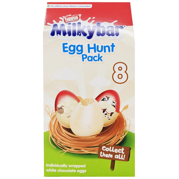 Nestle Milkybar Egg Hunt 8 Pack White Chocolate Eggs 120g - Blighty's British Store