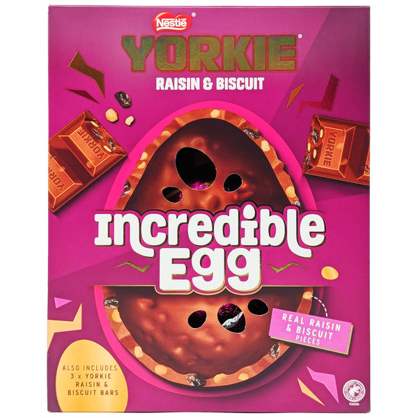 Nestle Yorkie Raisin & Biscuit Incredible Easter Egg 522g - Blighty's British Store