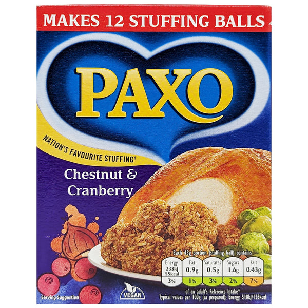 Paxo Chestnut & Cranberry Stuffing Mix 170g - Blighty's British Store