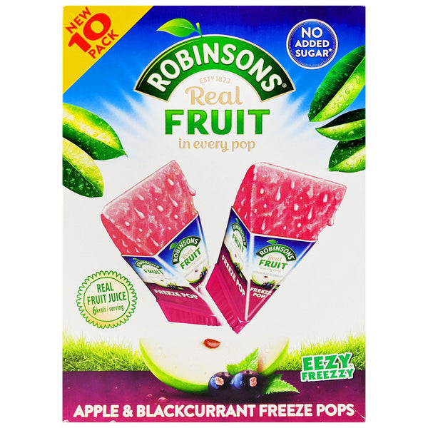 Robinsons Real Fruit Apple & Blackcurrant Freeze Pops 10 Pack (10 x 62ml) - Blighty's British Store