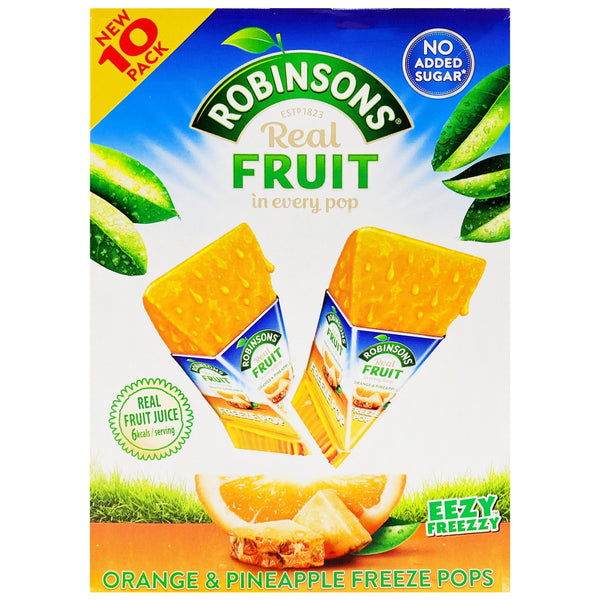 Robinsons Real Fruit Orange & Pineapple Freeze Pops 10 Pack (10 x 62ml) - Blighty's British Store