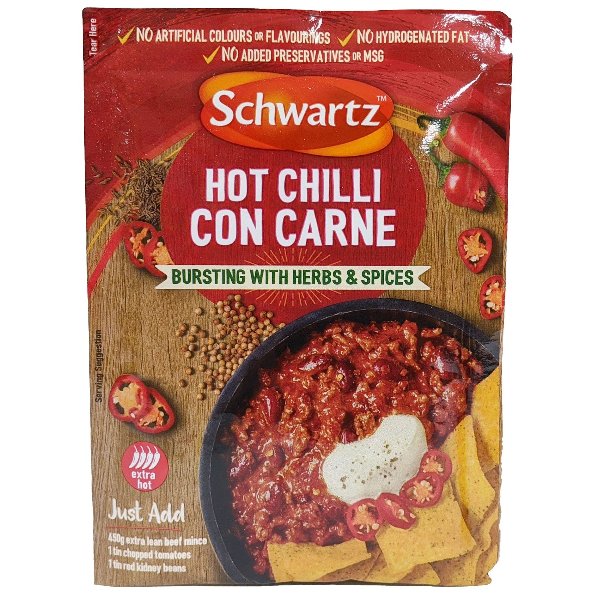 Schwartz Hot Chili Con Carne 41g – Blighty's British Store