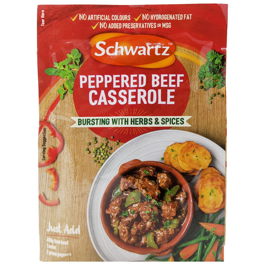 Schwartz Peppered Beef Casserole 40g - Blighty's British Store
