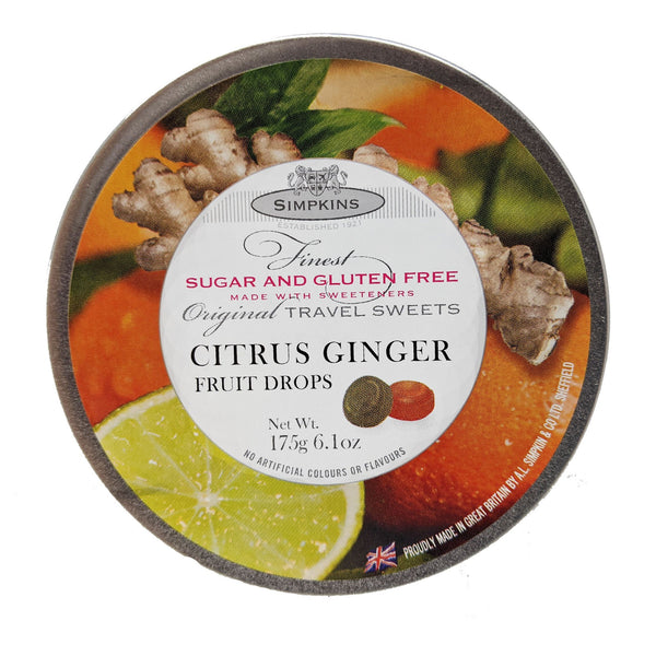 Simpkins Citrus Ginger Fruit Drops 175g - Blighty's British Store