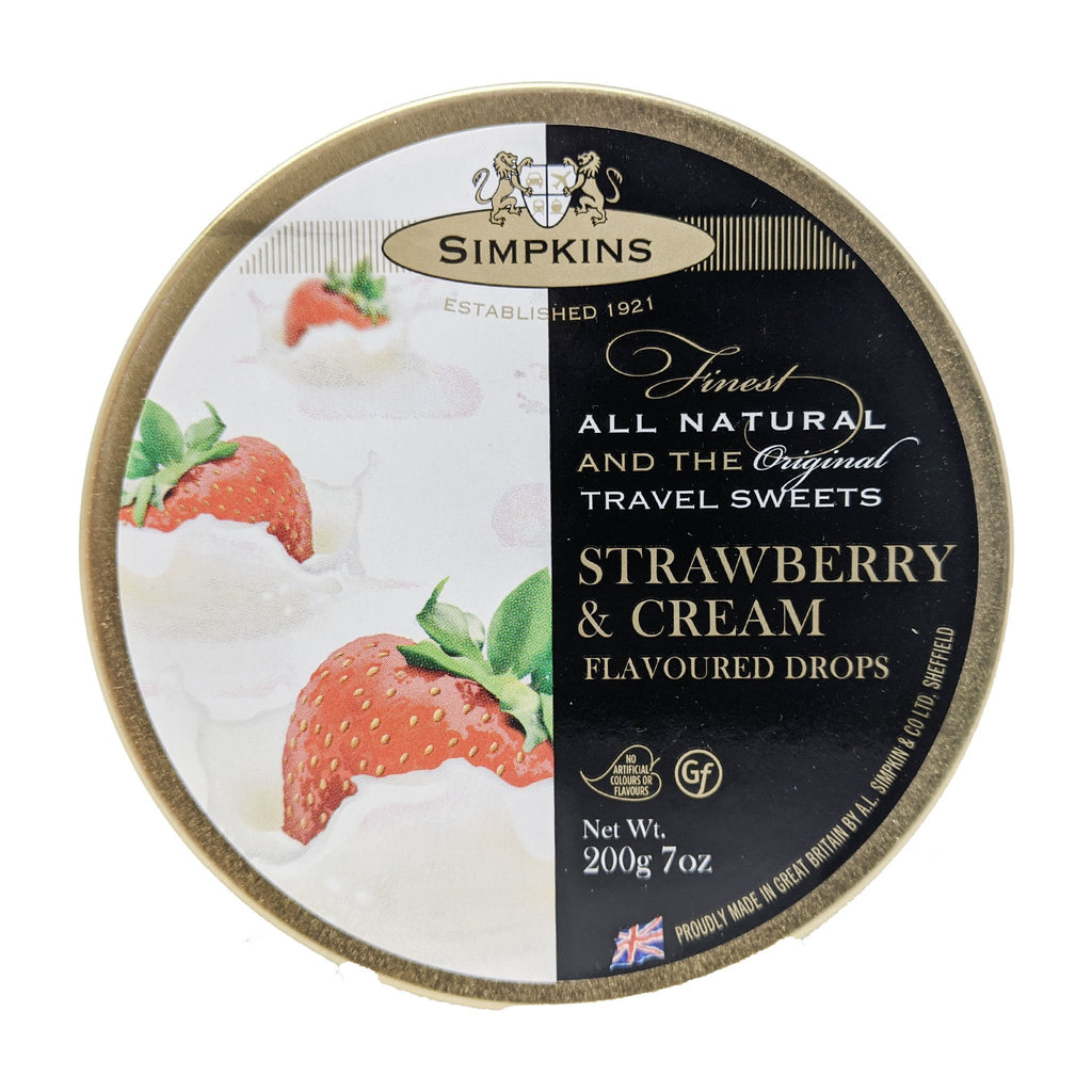 Simpkins Strawberry & Cream Flavoured Drops 200g - Blighty's British Store