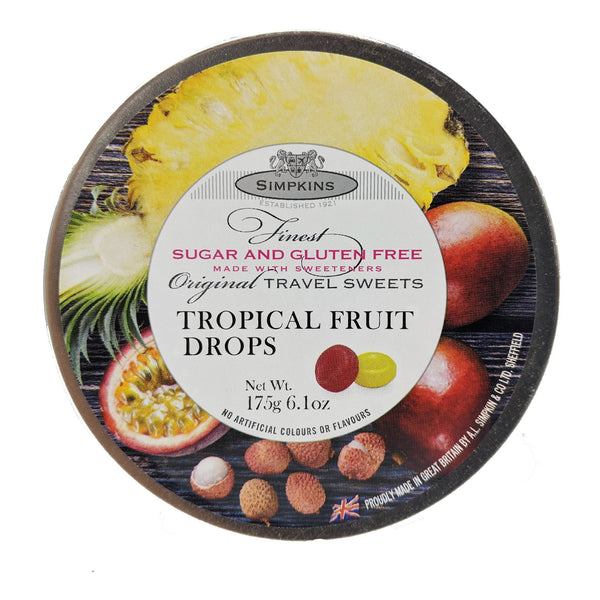 Simpkins Tropical Fruit Drops Sugar & Gluten Free 175g - Blighty's British Store