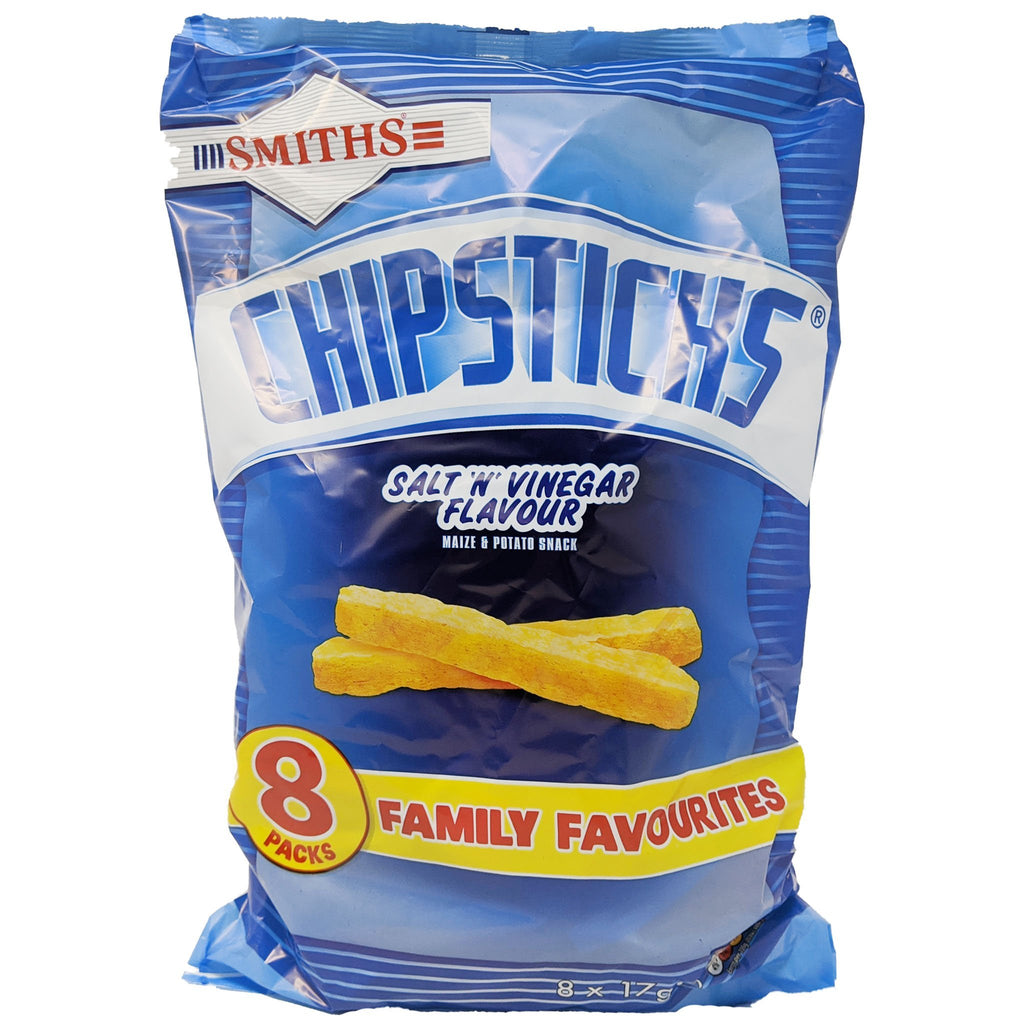 Smiths Chipsticks Salt N' Vinegar 8 Pack (8 x 17g) - Blighty's British Store