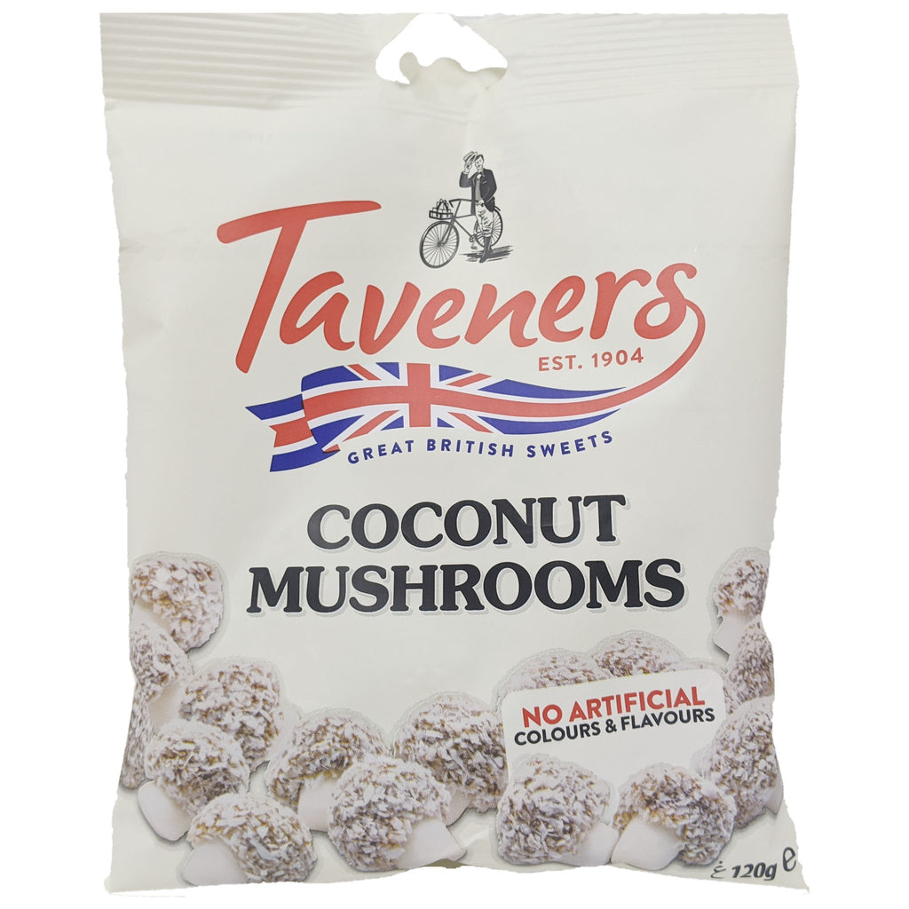 Taveners Coconut Mushrooms 120g - Blighty's British Store