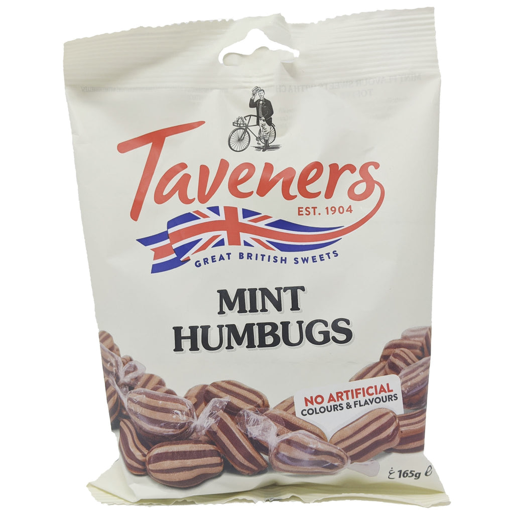 Taveners Mint Humbugs 165g - Blighty's British Store