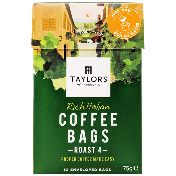 Taylors of Harrogate Rich Italian Coffee Bags 10s 75g - Blighty's British Store