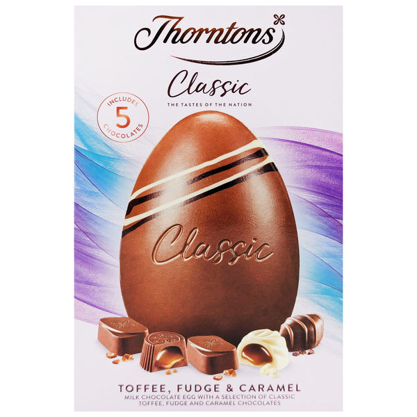 Thorntons Classic Toffee, Fudge & Caramel Easter Egg 150g - Blighty's British Store