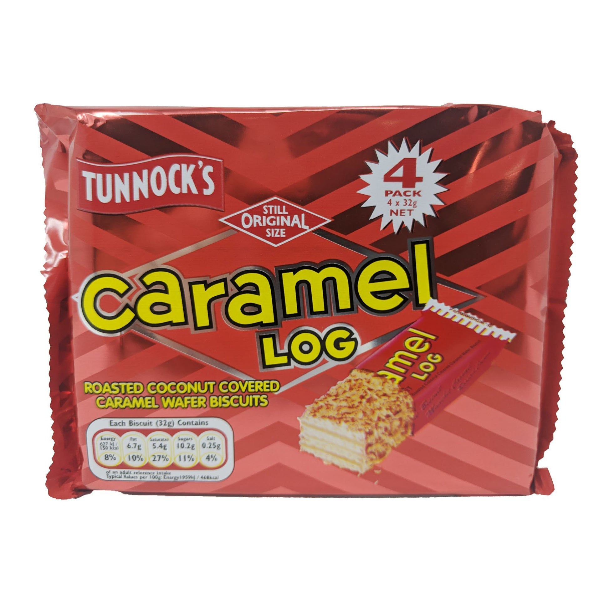 Tunnock's Caramel Log (4 x 32g) - Blighty's British Store