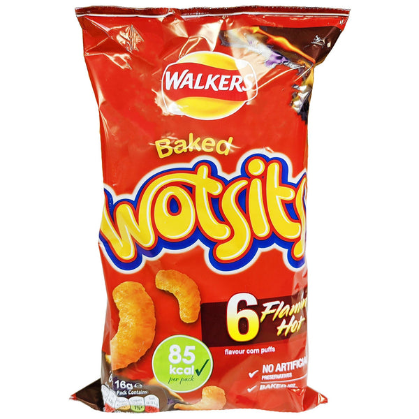 Walker's Baked Wotsits Flamin' Hot 6 Pack (6 x 16g) - Blighty's British Store