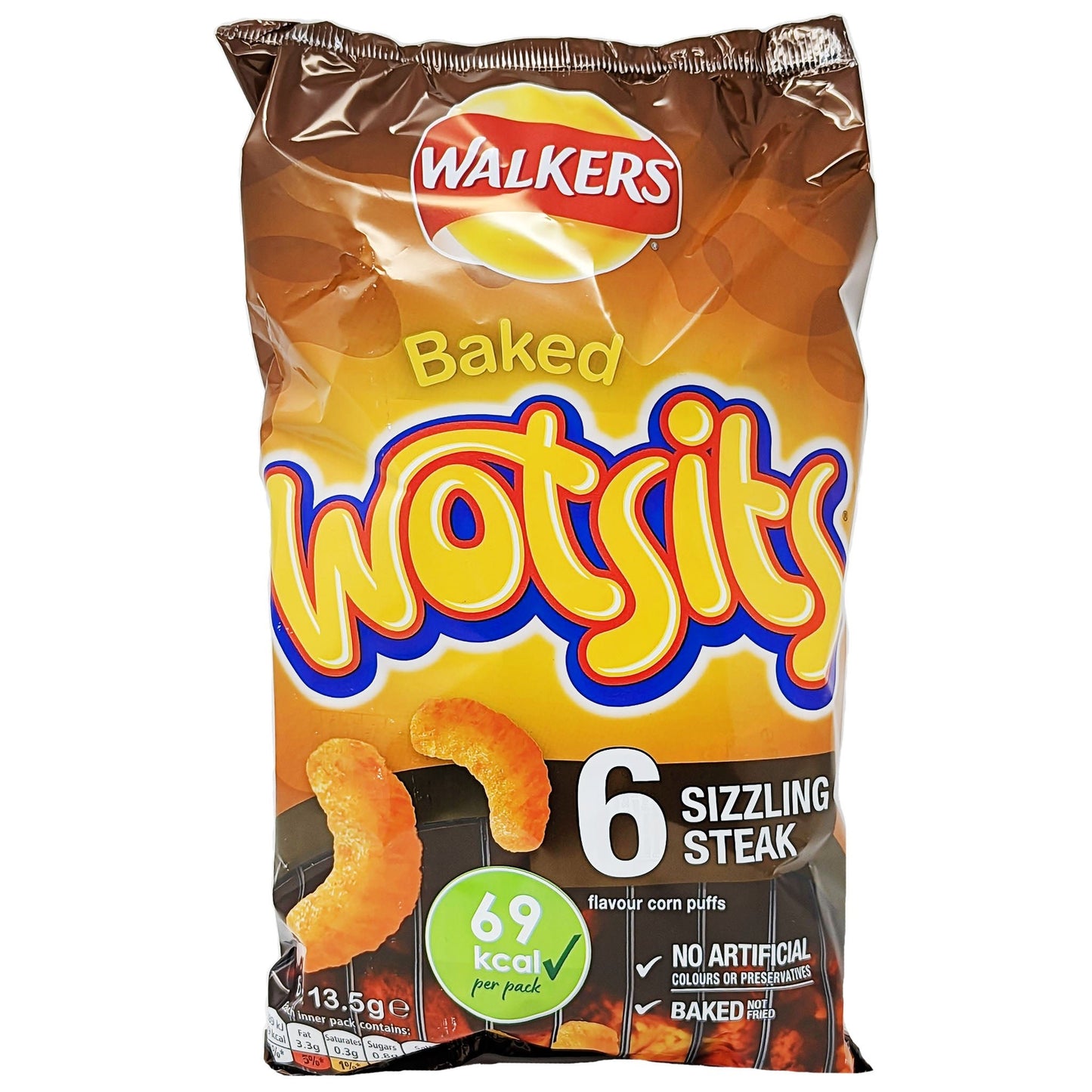 Walker's Baked Wotsits Sizzling Steak 6 Pack (6 x 13.5g) - Blighty's British Store